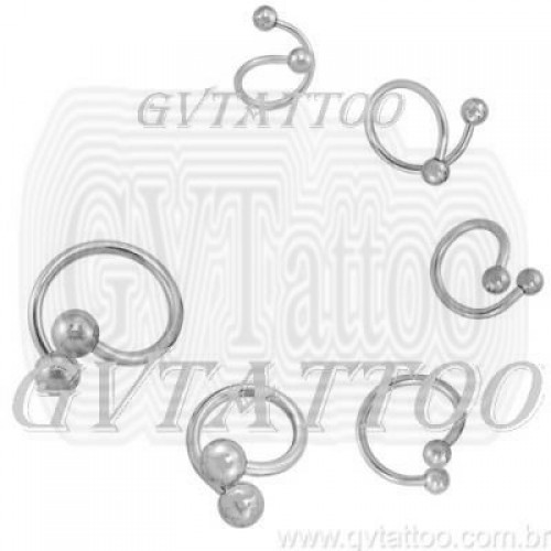 Básico Twister Espiral Piercing Aço Cirurgico 316L Esfera